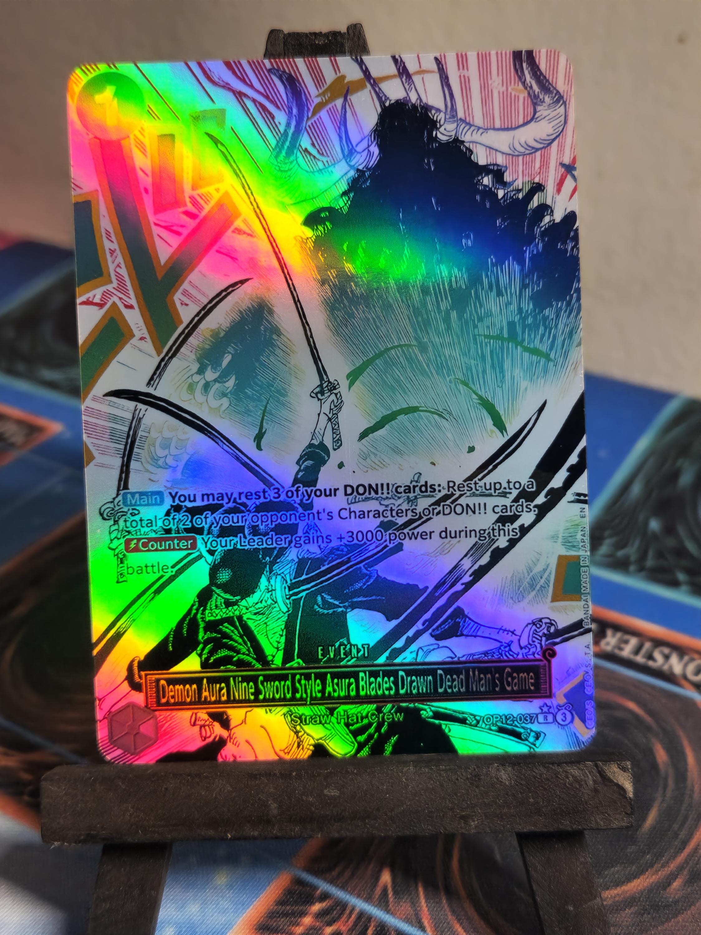 Demon Aura Nine Sword Style Asura Blades alt art op12-037 One Piece proxy