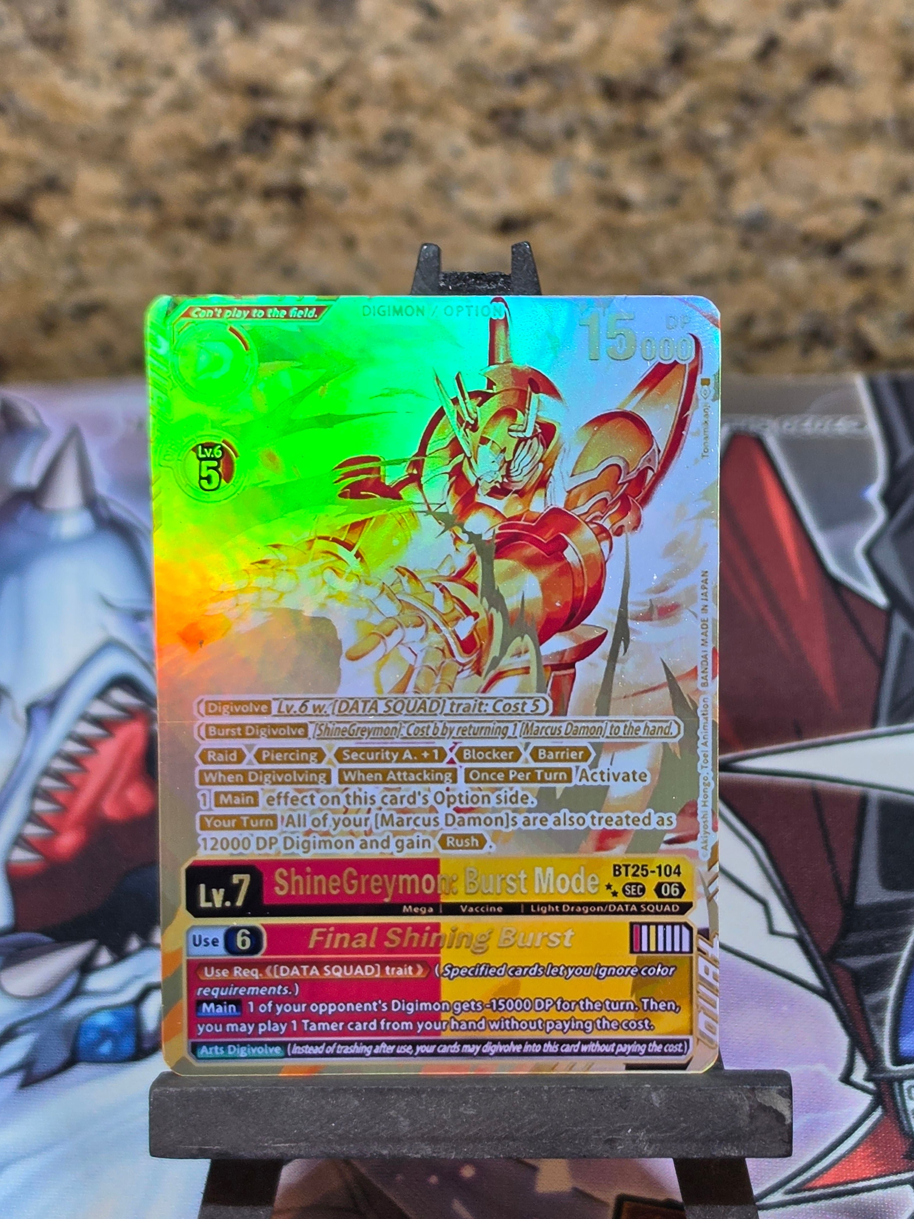 ShineGreymon Burst Mode 2 star alt art BT25-104 Digimon Proxy