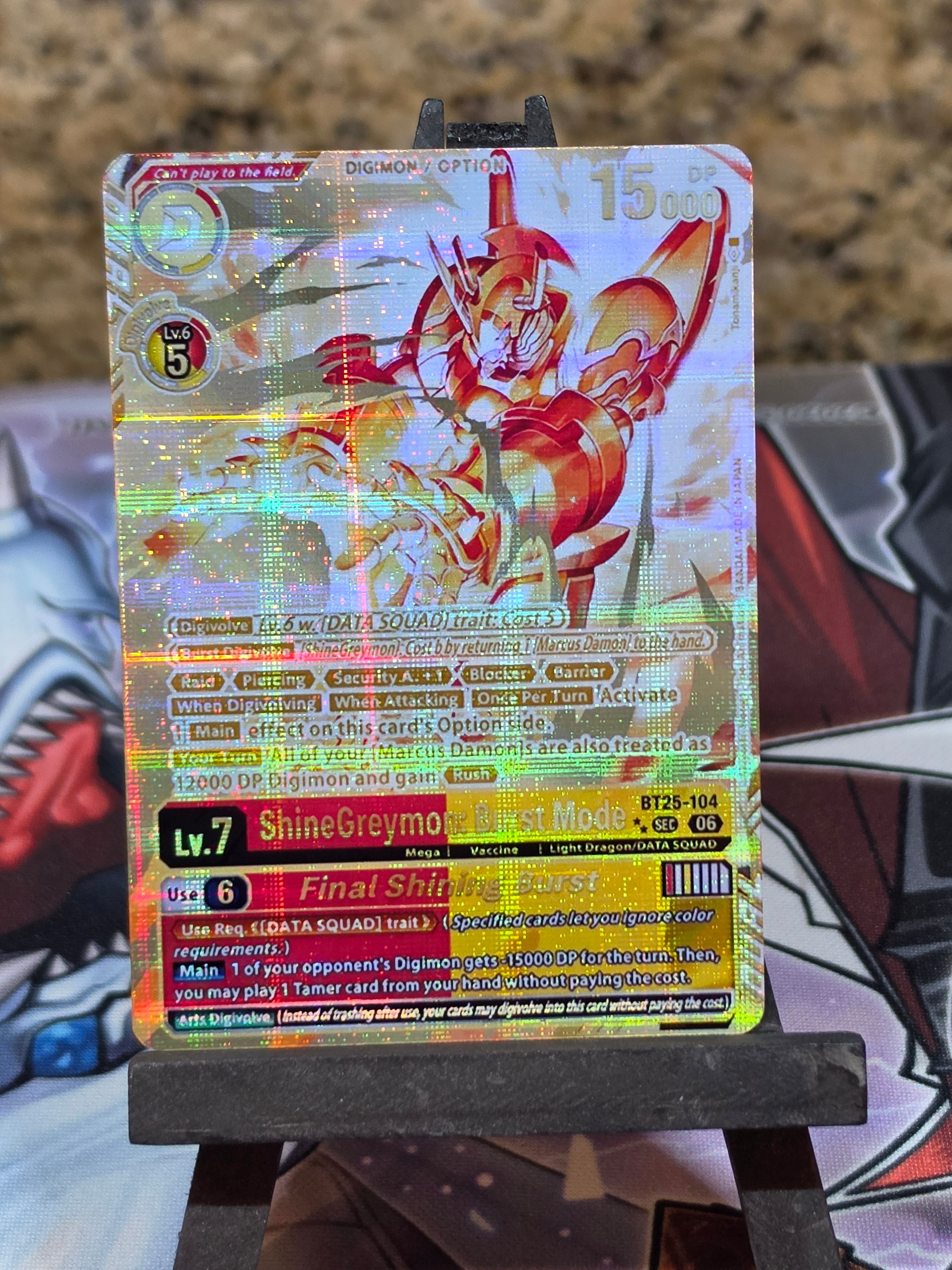 ShineGreymon Burst Mode 2 star alt art BT25-104 Digimon Proxy