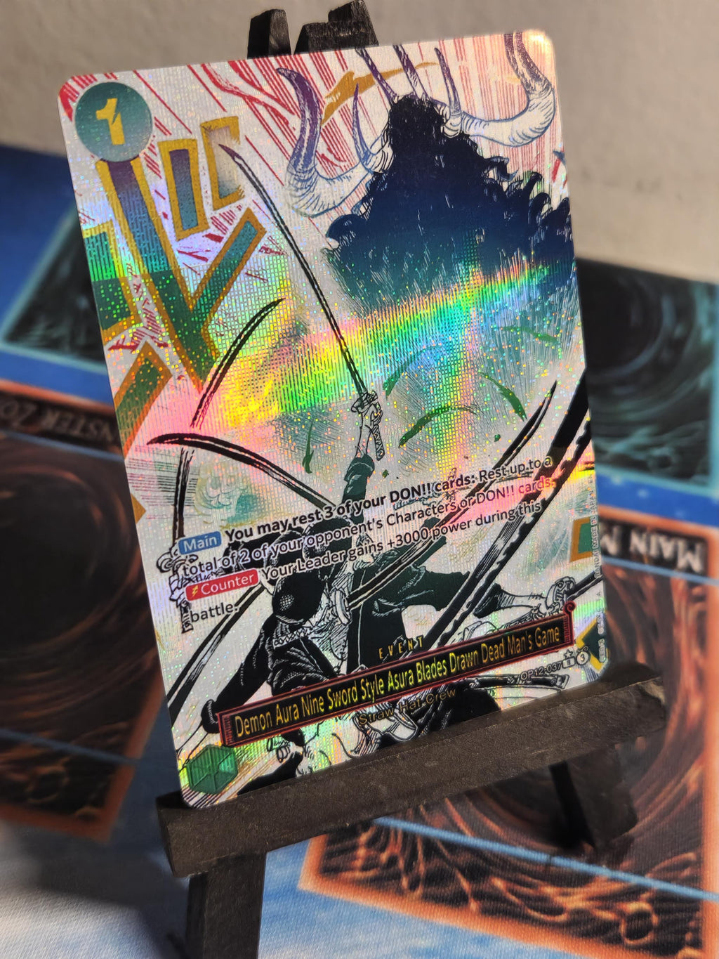 Demon Aura Nine Sword Style Asura Blades alt art op12-037 One Piece proxy