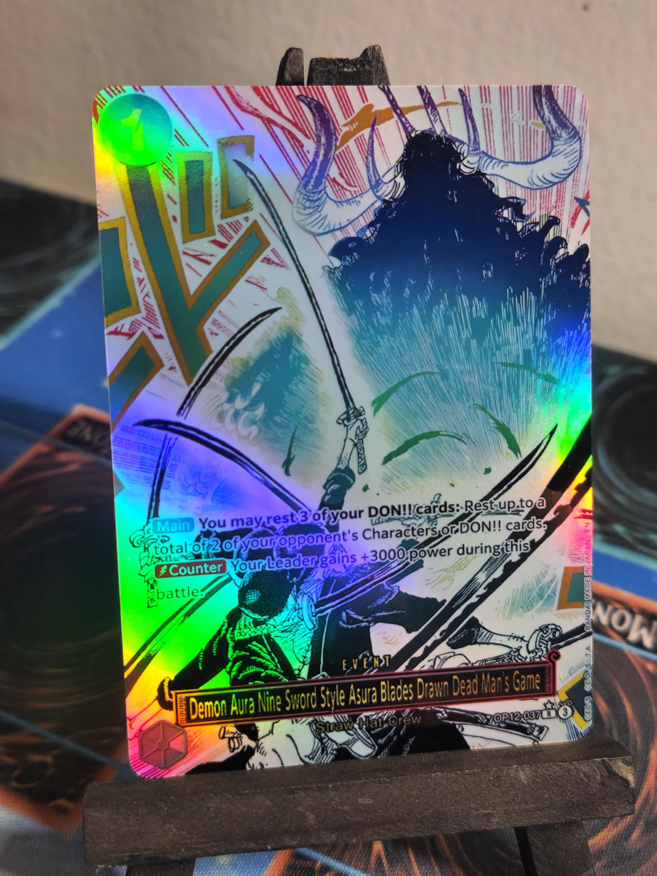 Demon Aura Nine Sword Style Asura Blades alt art op12-037 One Piece proxy