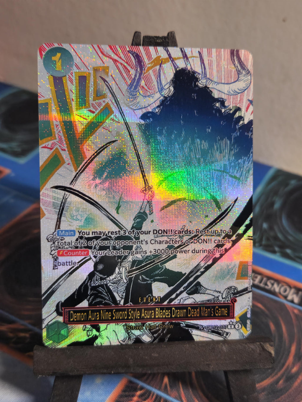 Demon Aura Nine Sword Style Asura Blades alt art op12-037 One Piece proxy