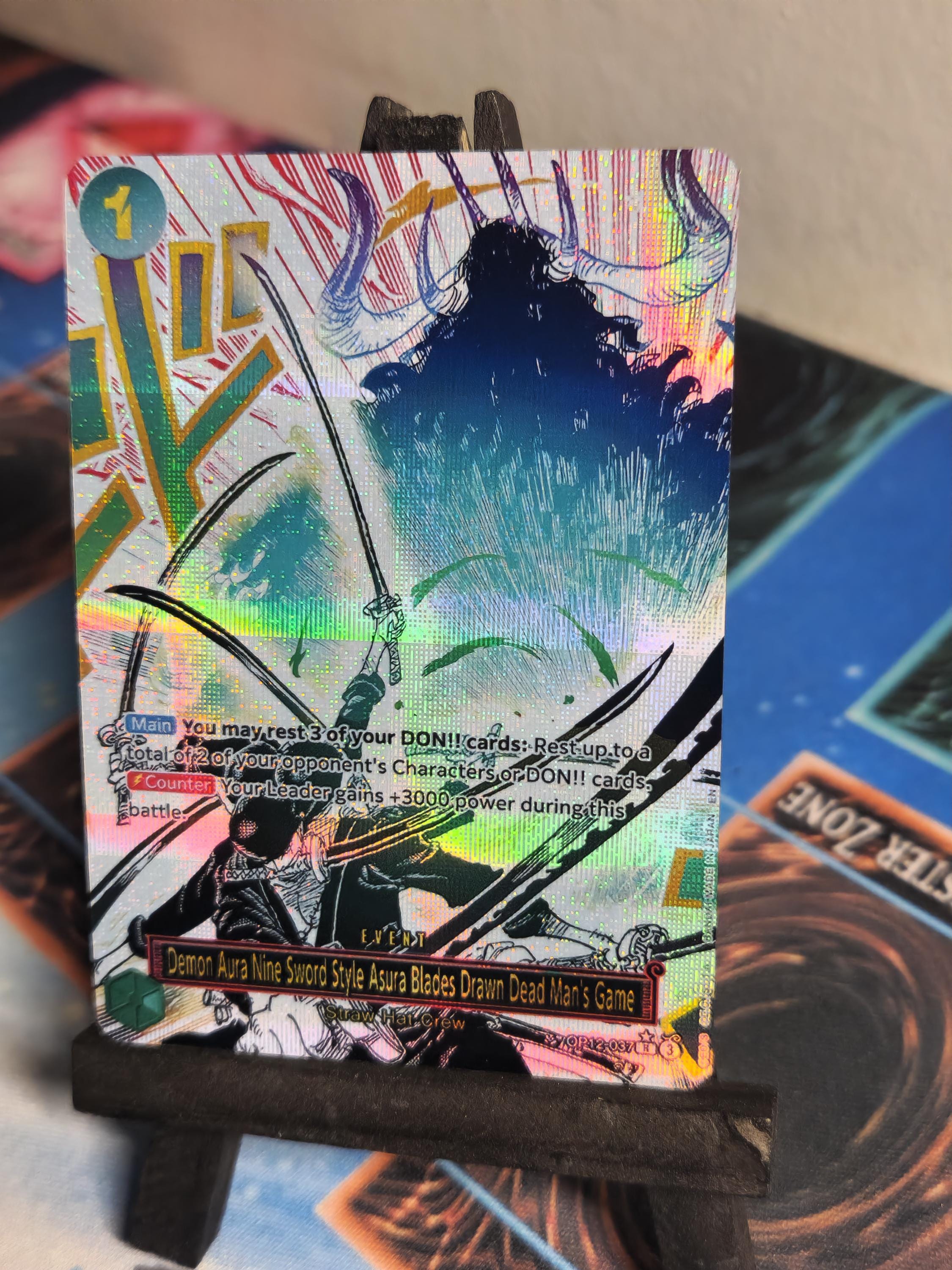 Demon Aura Nine Sword Style Asura Blades alt art op12-037 One Piece proxy