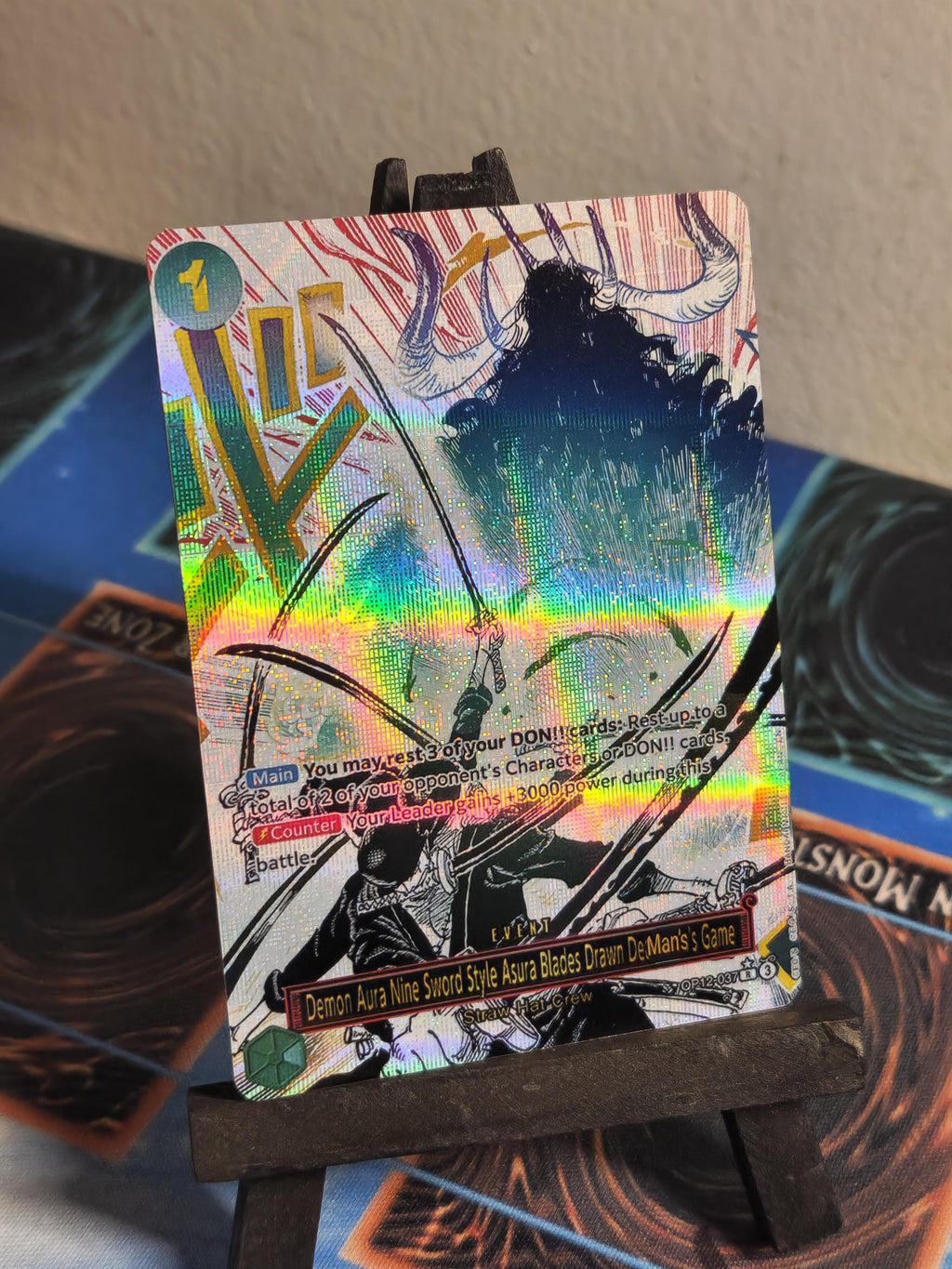 Demon Aura Nine Sword Style Asura Blades alt art op12-037 One Piece proxy