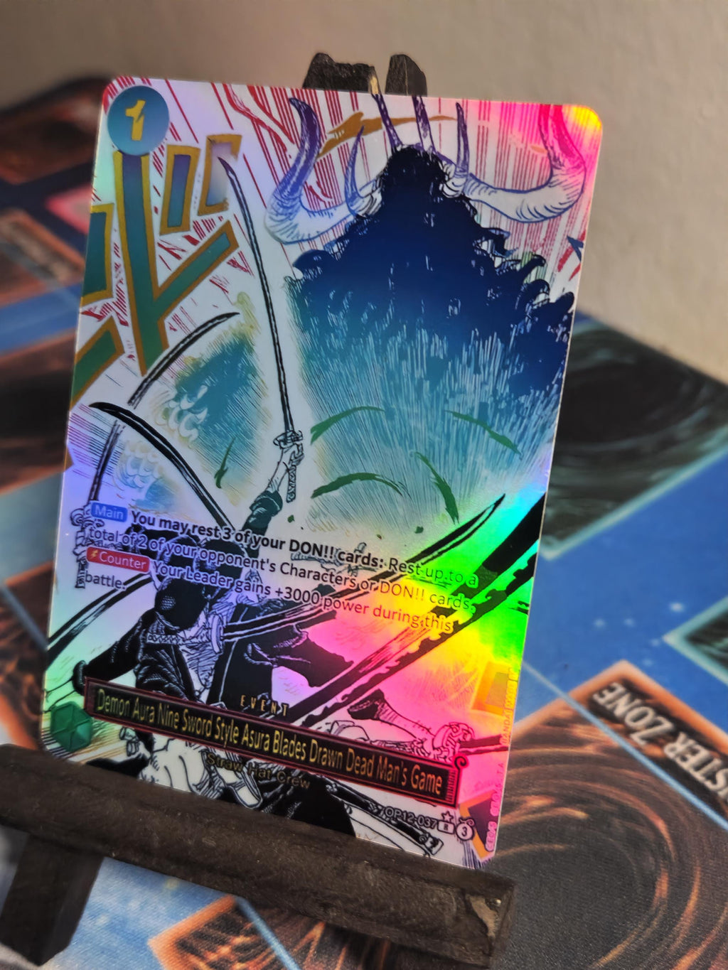 Demon Aura Nine Sword Style Asura Blades alt art op12-037 One Piece proxy