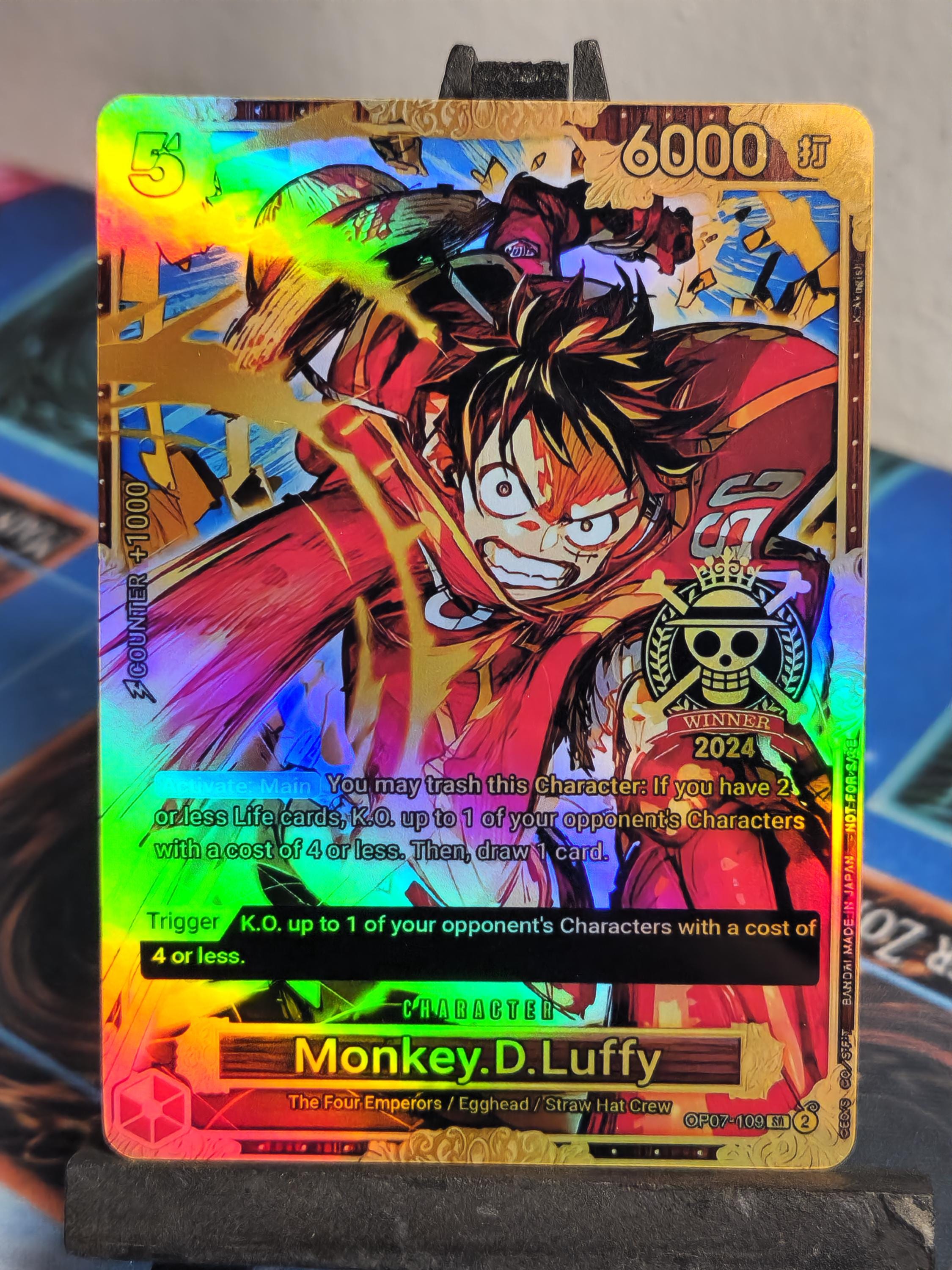 Monkey D Luffy alt art 2024 Winner op07-109 One Piece proxy